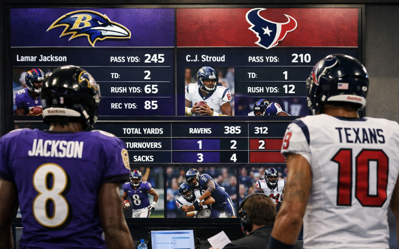 Baltimore Ravens vs Texans Match Player Stats