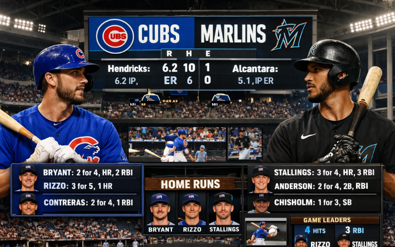 Chicago Cubs vs Miami Marlins Match Player Stats