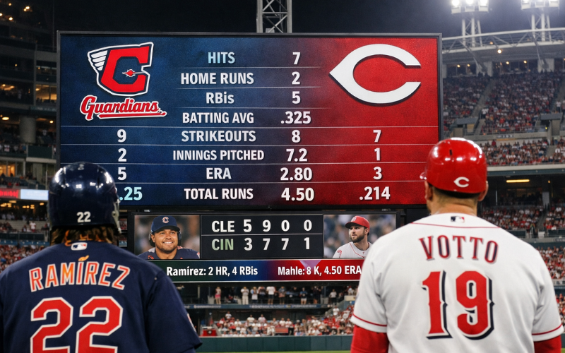 Cleveland Guardians vs Cincinnati Reds Match Player Stats