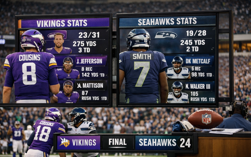 Minnesota Vikings vs Seahawks Match Player Stats